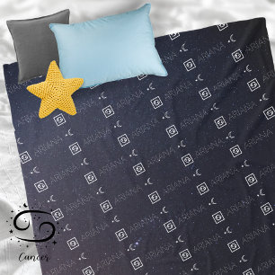 Cancer Zodiac Sign Name Constellation Astrology Fleece Blanket