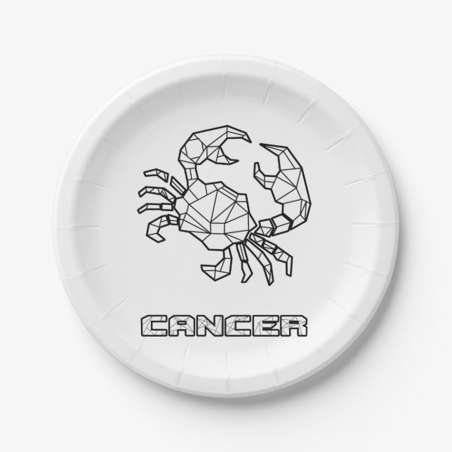Cancer Zodiac Sign Paper Plates (Front)