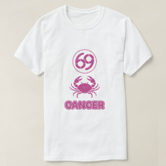 Cancer Zodiac Sign Pink Stencil Y2K T-Shirt