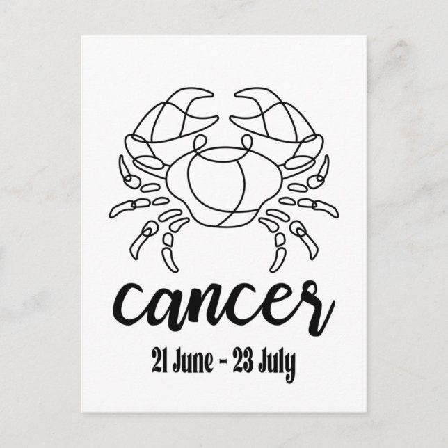 Cancer, Zodiac Sign Postcard (Front)