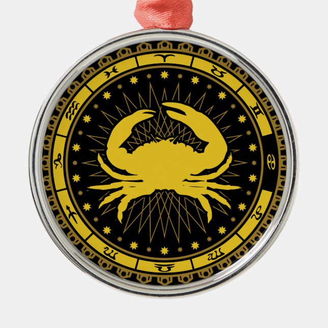 Cancer - Zodiac Sign - Symbol - Horoscope Metal Tree Decoration (Front)