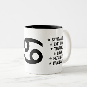 Cancer Zodiac Sign ("the brave crab") Two-Tone Coffee Mug