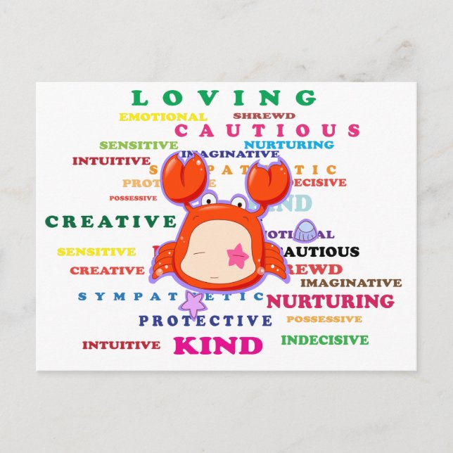 Cancer Zodiac Sign Traits Postcard (Front)