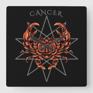 Cancer zodiac square wall clock