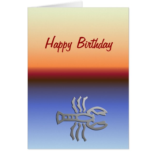 Cancer Zodiac Star Sign Orange Sunset Birthday (Front)