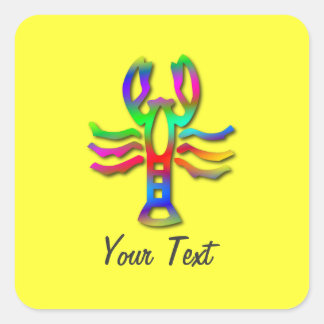 Cancer Zodiac Star Sign Rainbow Colour Square Sticker