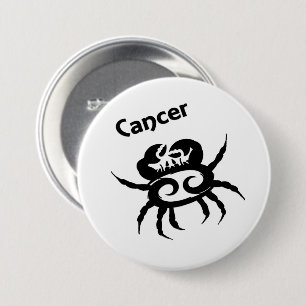 Cancer Zodiac Symbol and Sign 7.5 Cm Round Badge