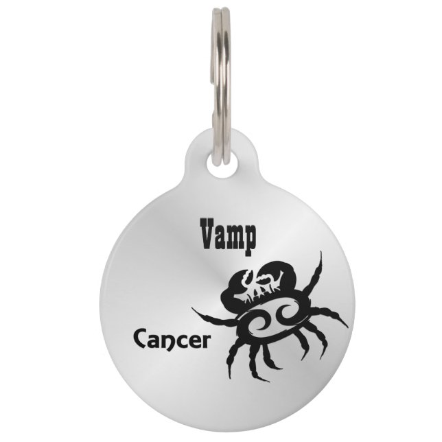 Cancer Zodiac Symbol and Sign Personal Pet Tag (Front)