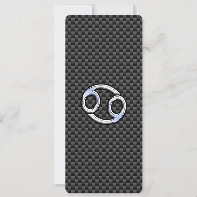 Cancer Zodiac Symbol Charcoal Carbon Fibre Print (Front)