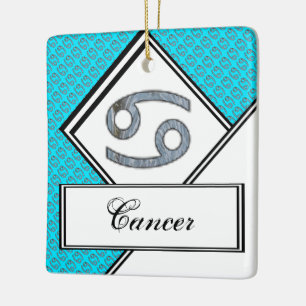 Cancer Zodiac Symbol Element by Kenneth Yoncich Ceramic Tree Decoration
