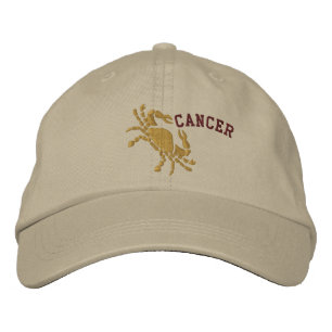 Cancer Zodiac Symbol Embroidery June 21 - July 22 Embroidered Hat