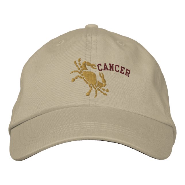 Cancer Zodiac Symbol Embroidery June 21 - July 22 Embroidered Hat (Front)