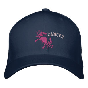 Cancer Zodiac Symbol Embroidery June 21 - July 22 Embroidered Hat