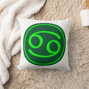 Cancer Zodiac Symbol Green Mix Cushion