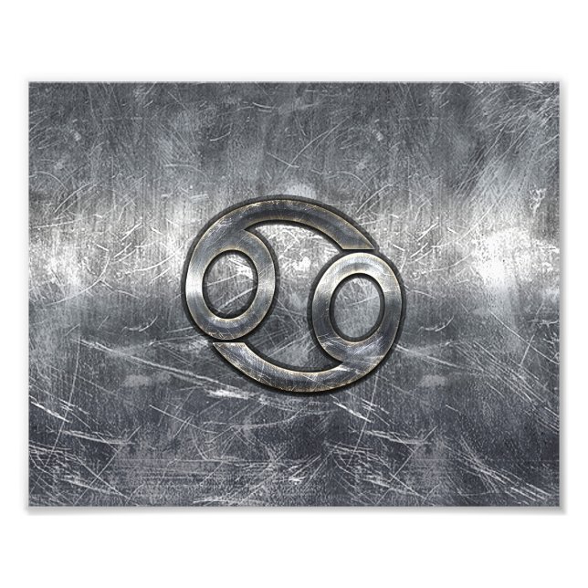 Cancer Zodiac Symbol in Industrial Style Photo Print (Front)