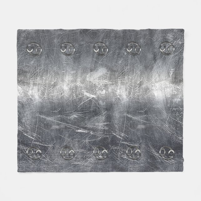 Cancer Zodiac Symbol Industrial Style Fleece Blanket (Front (Horizontal))