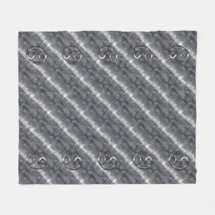 Cancer Zodiac Symbol Industrial Style Fleece Blanket