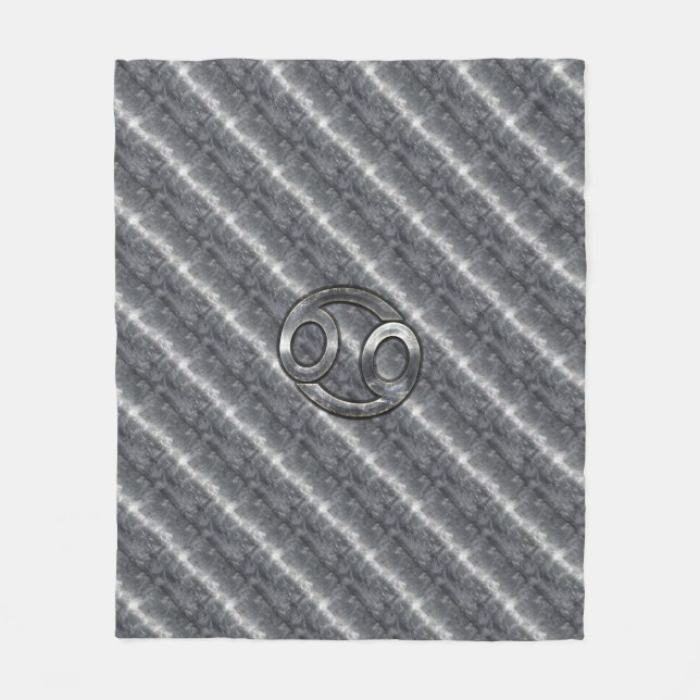 Cancer Zodiac Symbol Industrial Style Fleece Blanket (Front)