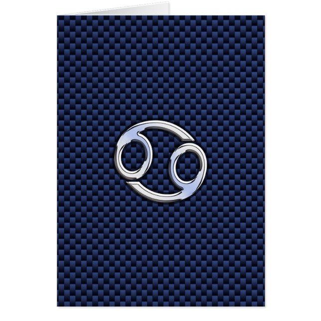 Cancer Zodiac Symbol Navy Blue Carbon Fibre Print (Front)