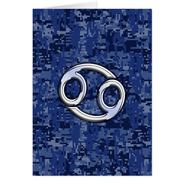 Cancer Zodiac Symbol Navy Blue Digital Camouflage (Front)