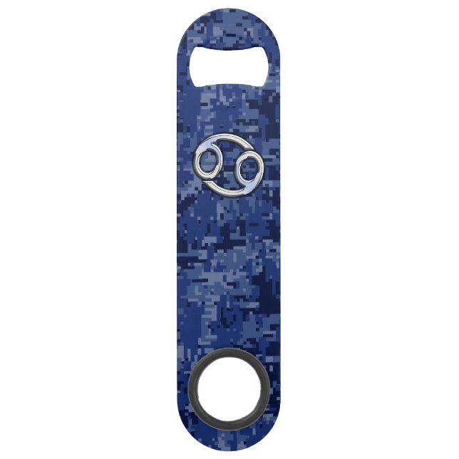Cancer Zodiac Symbol Navy Blue Digital Camouflage (Front)