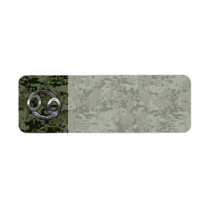 Cancer Zodiac Symbol on Woodland Digital Camo