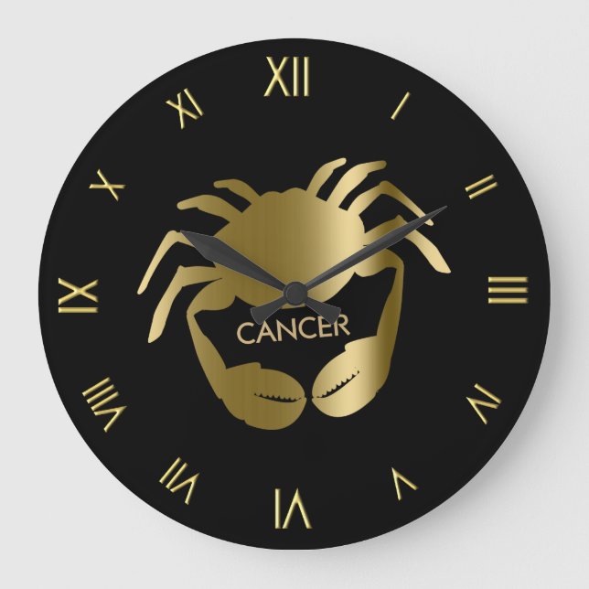 Cancer Zodiac Symbol Wall Clock (Front)