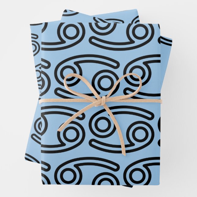 Cancer Zodiac Symbol Wrapping Paper Sheet (In situ)
