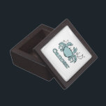 Cancer zodiac water gift box<br><div class="desc">Cancer Greek astrology horoscope gift box with cancerian symbol the crab. The fourth sign of the Zodiac Cancer June 22 to July 22. Ruled by the moon.  Uniquely drawn and designed by Sarah Trett.</div>