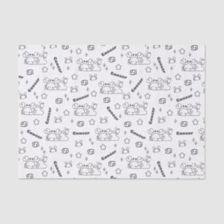 Cancer Zodiac Whispers - Monochrome Magic Pattern Tissue Paper