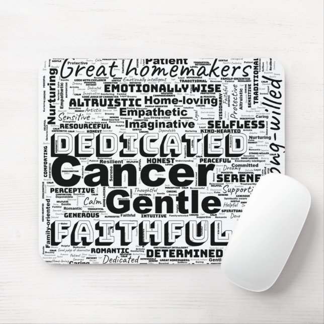 Cancer Zodiac Word Cloud Inspiration Mouse Pad (With Mouse)