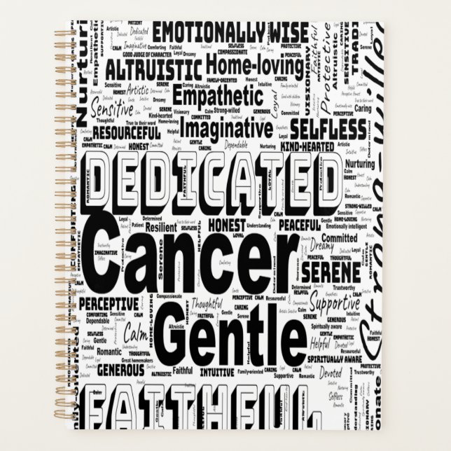 Cancer Zodiac Word Cloud Inspiration  Planner (Front)
