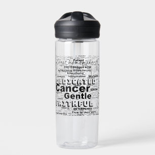 Cancer Zodiac Word Cloud Inspiration Water Bottle