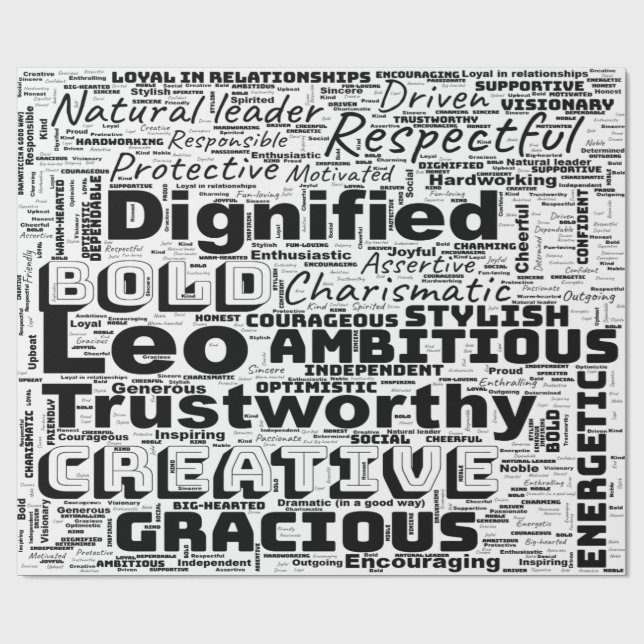 Cancer Zodiac Word Cloud Inspiration  Wrapping Paper (Flat)