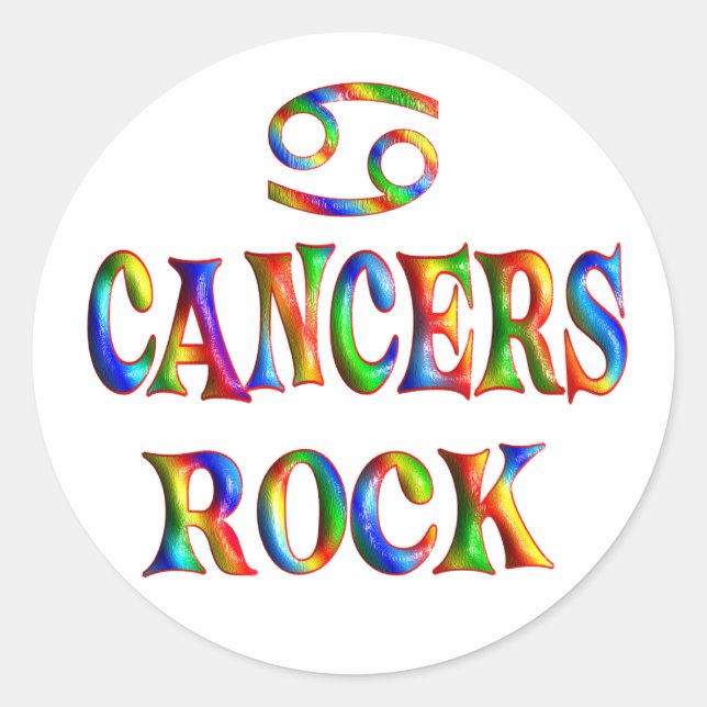 Cancers Rock Classic Round Sticker (Front)