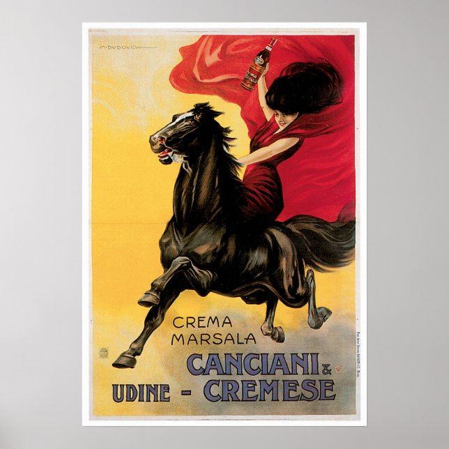 Canciani & Cremese Vintage Wine Ad Art Poster (Front)