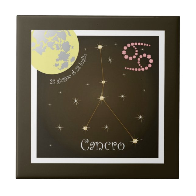 Cancro 22 giugno al 22 luglio Ceramics Phototile Tile (Front)