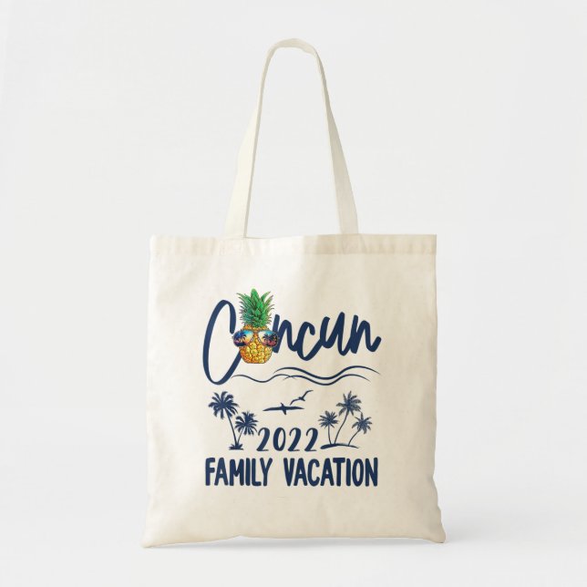 Cancun 2022 Mexico Shirt Pineapple Family Vacation Tote Bag (Front)
