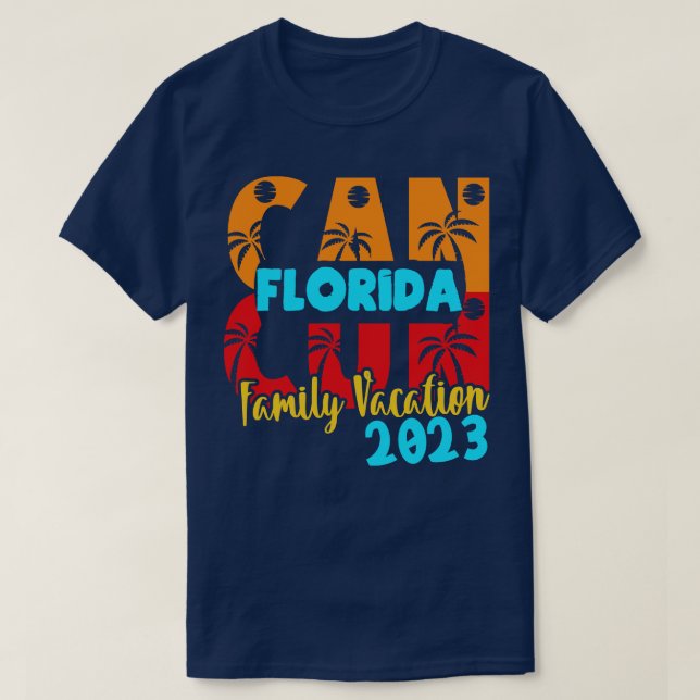 Cancun 2023 Florida Summer Family Couple Matching  T-Shirt (Design Front)