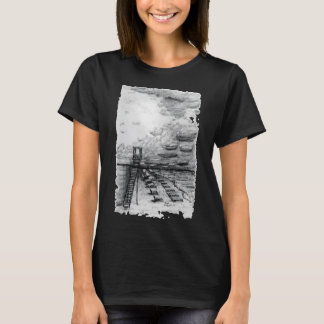 Cancun Beach cloudy black and white T-Shirt