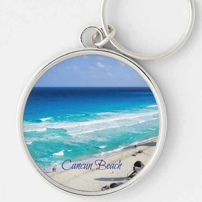 Cancun Beach, Mexico Key Ring (Front)