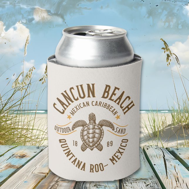 Cancun Beach Mexico | Paradise Mexican Caribbean Can Cooler (Creator Uploaded)