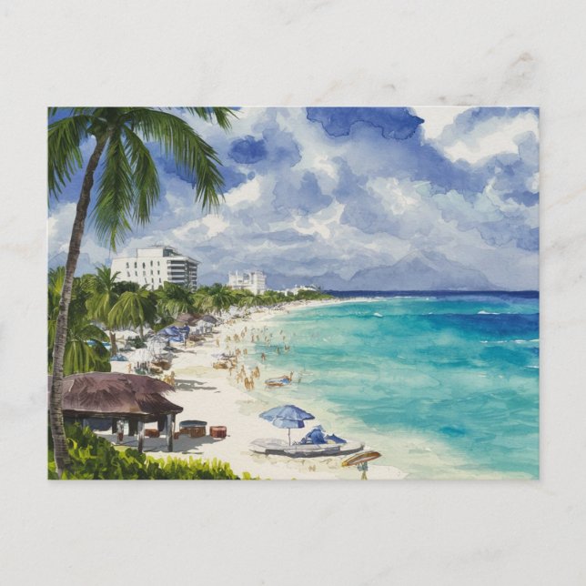Cancun Beach Mexico  Postcard (Front)