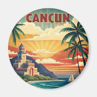 Cancun Beach Mexico Vintage Travel
