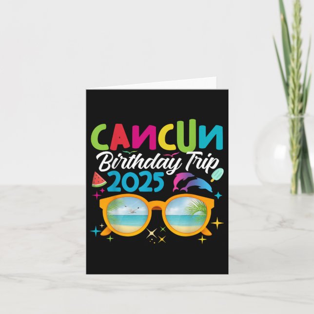 Cancun Birthday Trip 2025 Summer Beach Vacation Ma Card (Front)