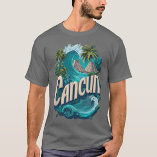 Cancun Caribbean Beach Mayan Pyramid Design friend T-Shirt