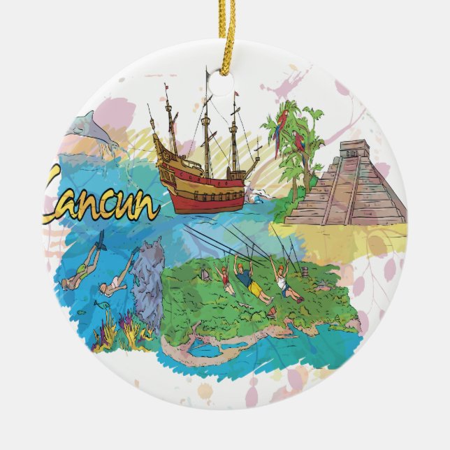 Cancun Ceramic Tree Decoration (Front)