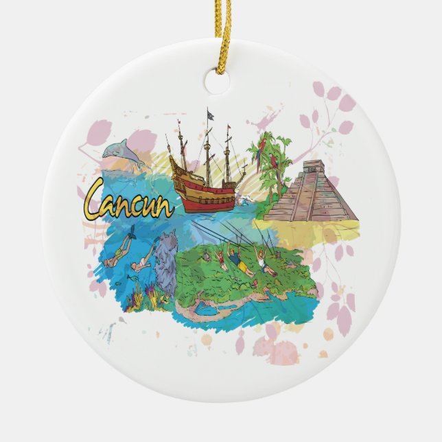 Cancun Ceramic Tree Decoration (Front)