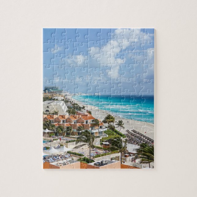 Cancun city on beachside jigsaw puzzle (Vertical)