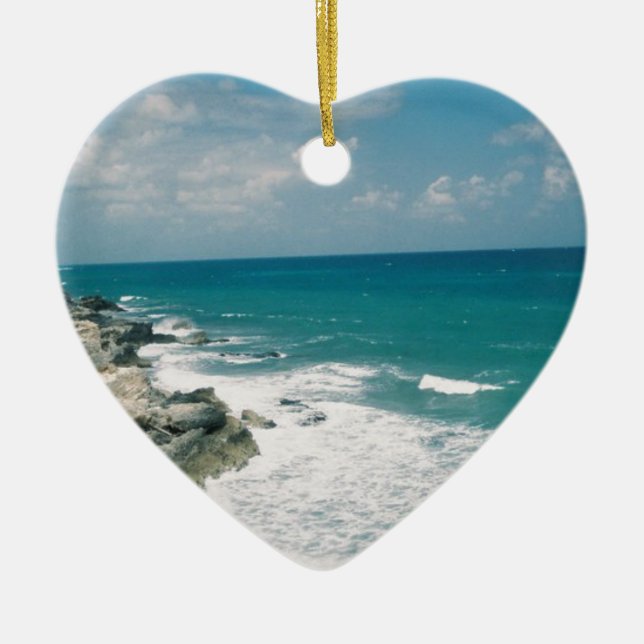 Cancun Coast Ceramic Tree Decoration (Front)